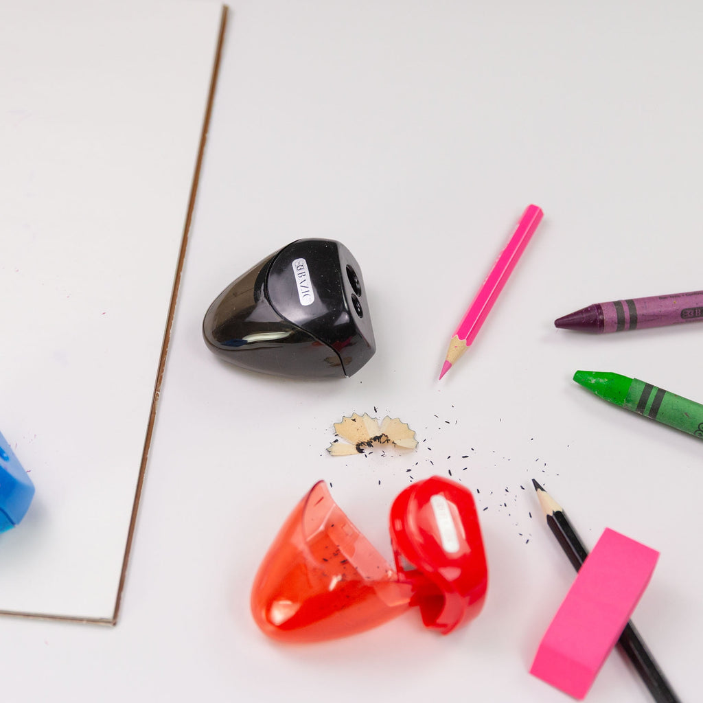 BAZIC Pencil Sharpener Dual Blades w/ Triangle Receptacle, (2/Pack), 3-Pack