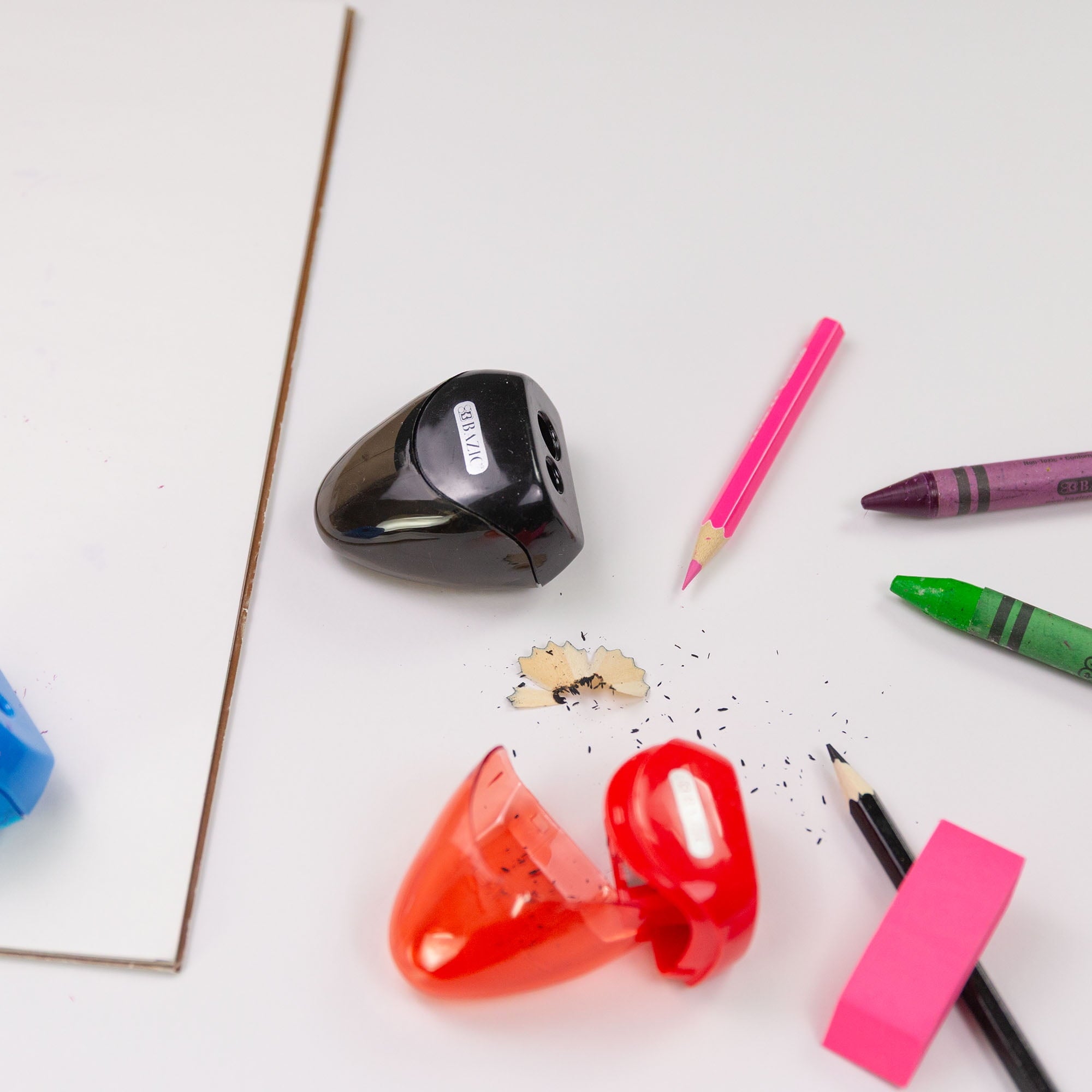 BAZIC Pencil Sharpener Dual Blades w/ Triangle Receptacle, (2/Pack), 3-Pack