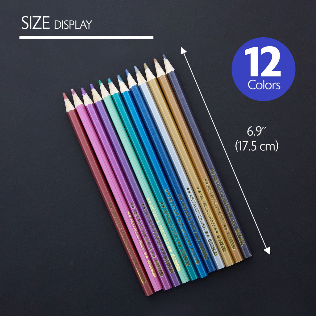 BAZIC Metallic Colored Pencils (12 Count)