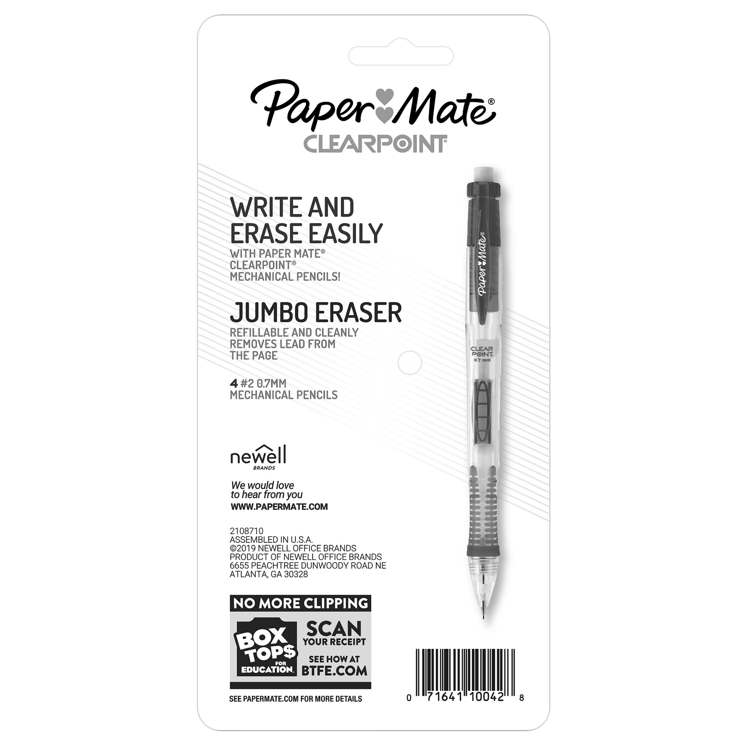 (2 pack) Paper Mate Clearpoint Mechanical Pencils, 0.7mm, #2 Lead, 4 Count