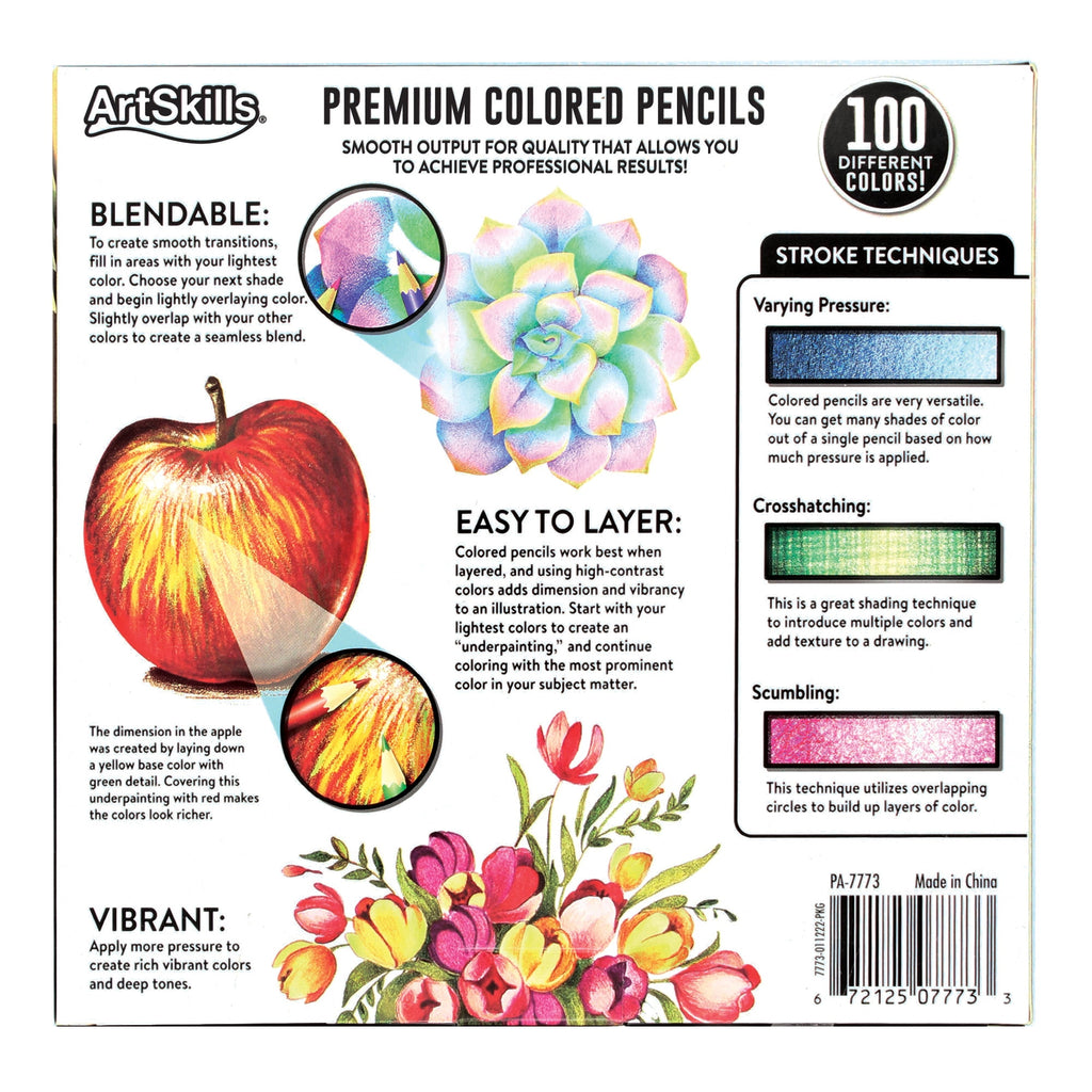 ArtSkills Premium Artists Colored Pencils Set, 100 Count