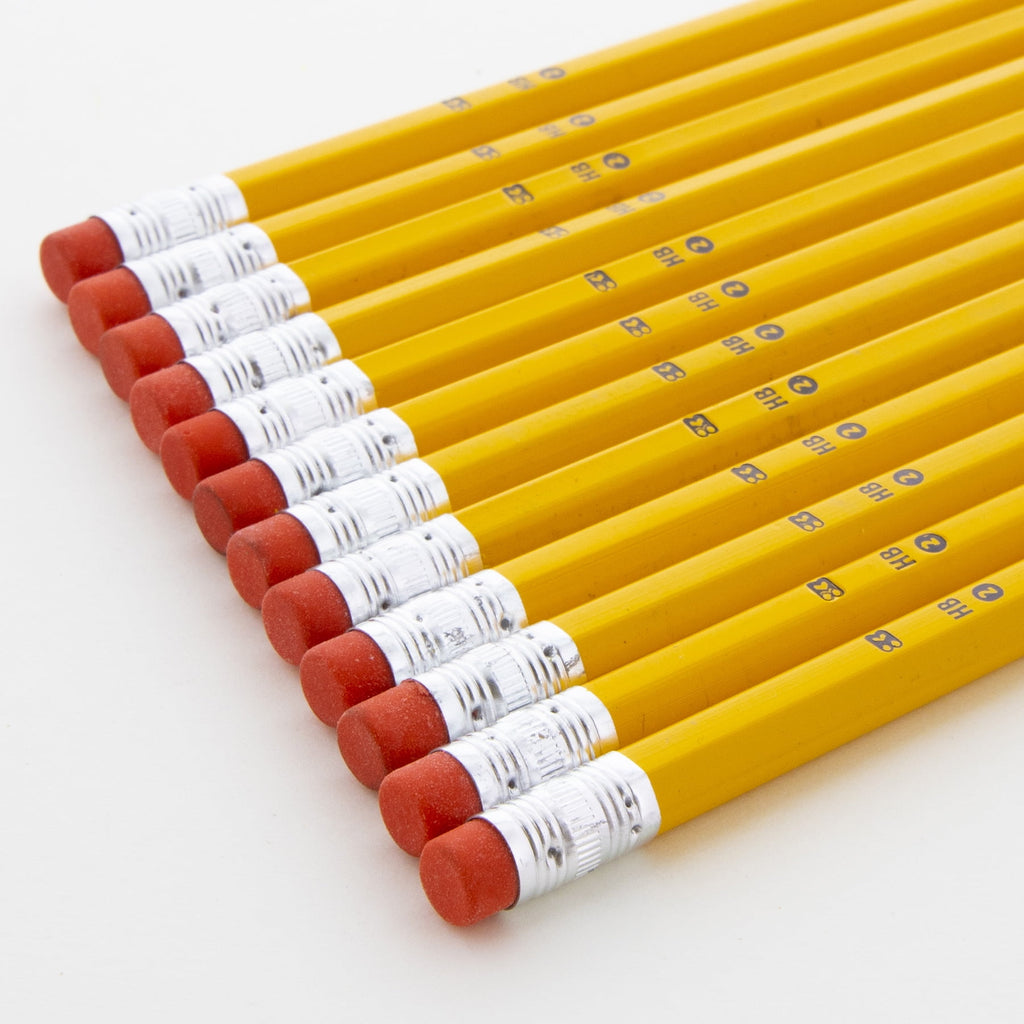 BAZIC Pencil #2 HB Pencils, Latex Free Eraser, Wood Free Yellow Unsharpened (12/Pack), 1-Pack