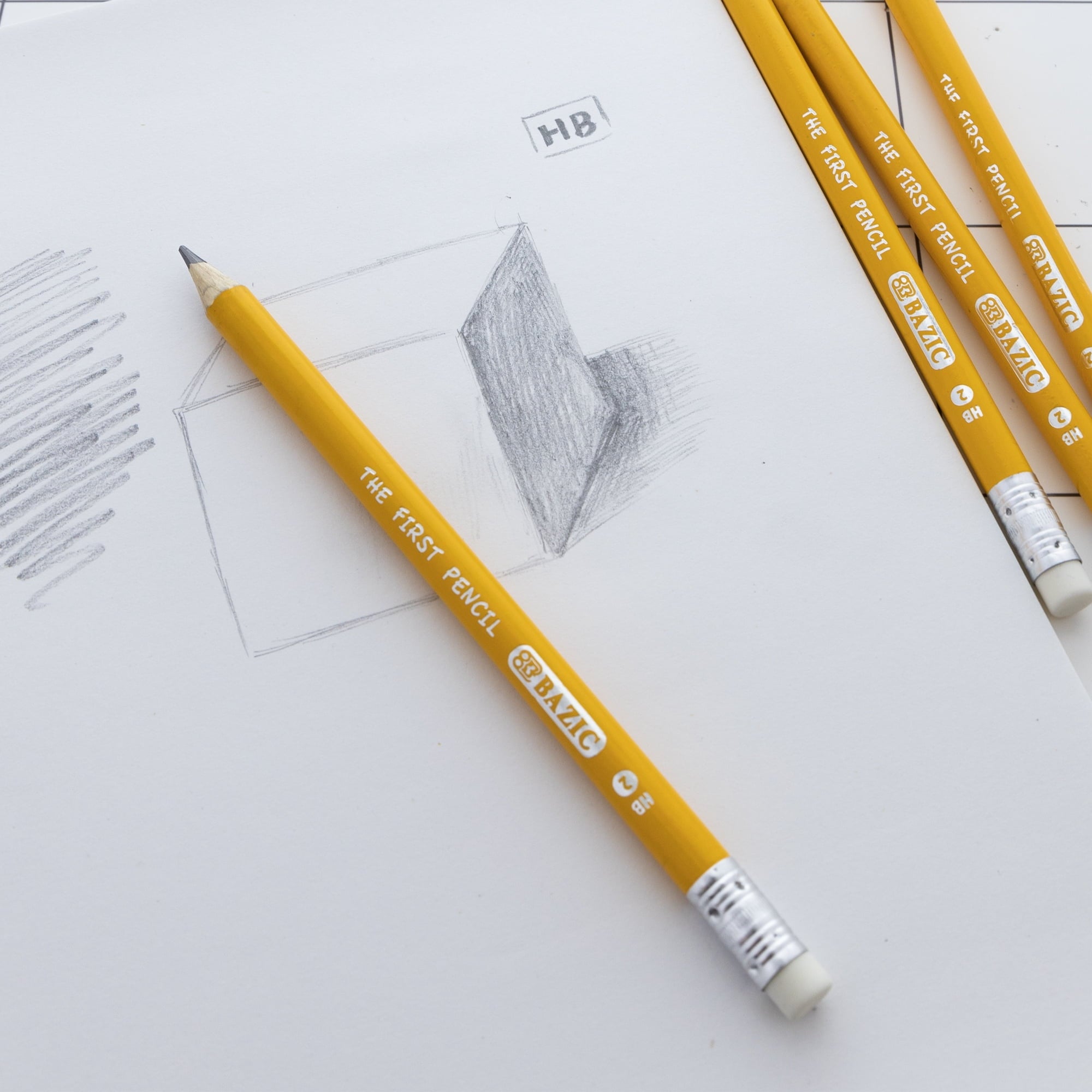 BAZIC Pre-Sharpened #2 HB Jumbo Pencils, Latex Free Eraser, (4/Pack), 1-Pack