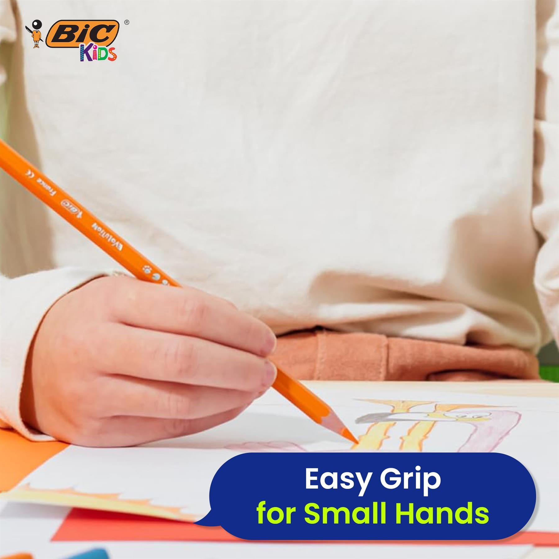 BIC Kids 12 Pack Evolution Coloured Pencils, Vivid, Easy to Sharpen, Extra Durable for School