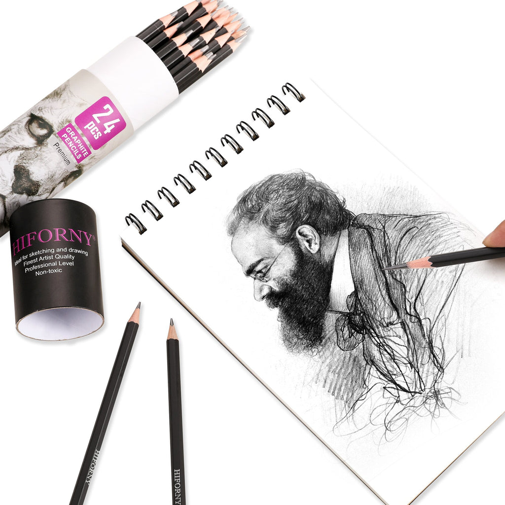 24 Pcs Sketch Pencils for Drawing,Graphite Pencils(14B - 5H),Drawing Pencils,Art Pencils,Graphite Pencils for Drawing,Drafting Pencils,Art Pencils with 19 Grades - Ideal for Beginners & Artists