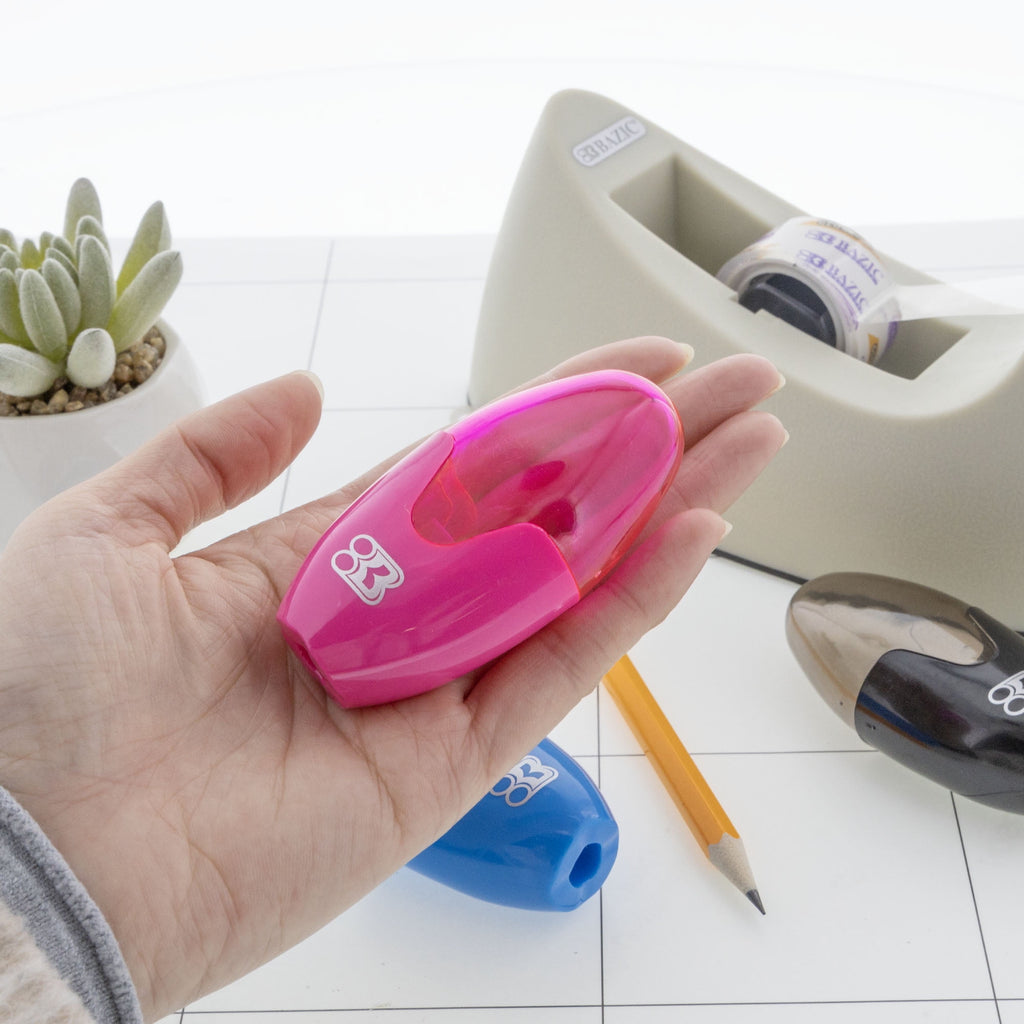 BAZIC Noah Sharpener w/ Receptacle, (3/Pack), 1-Pack