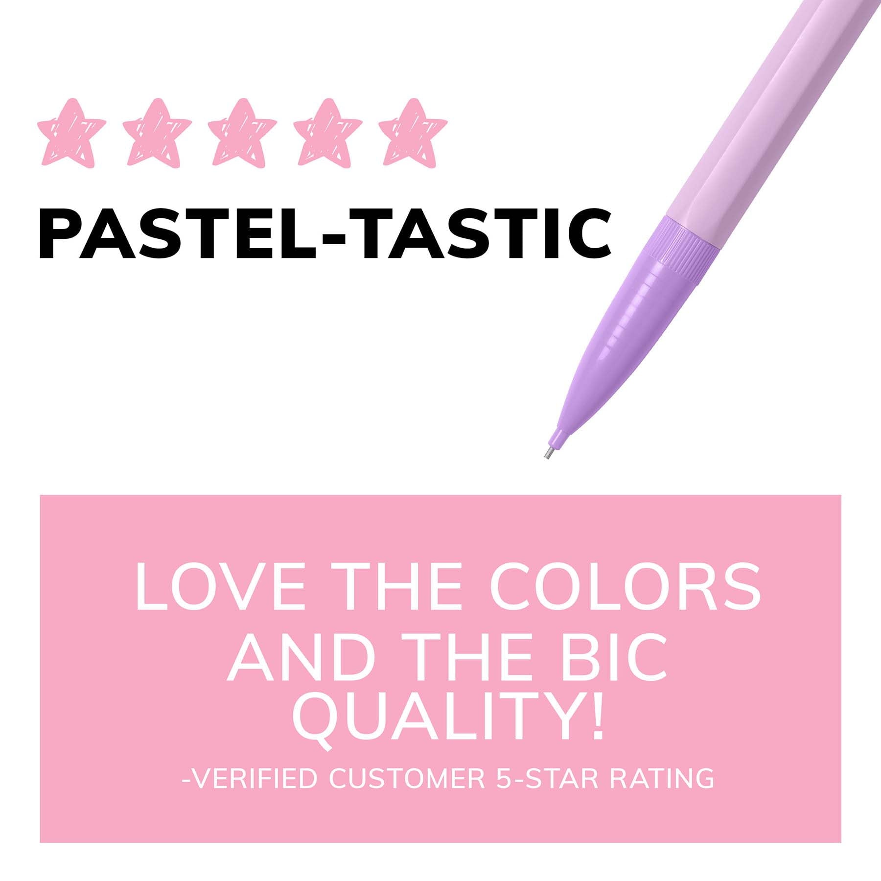 BIC Mechanical Pencil Xtra Life, Pastel Colors, 40 Count