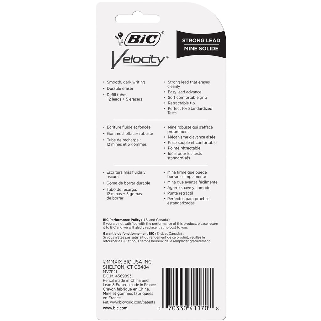 BIC Velocity Original Mechanical Pencil, Medium Point (0.7 mm), 2-Count