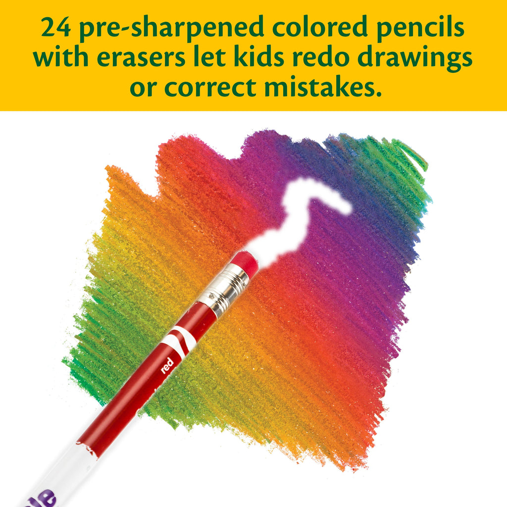 (3 pack) Crayola Erasable Colored Pencils, 24 Ct, School Supplies for Kids and Teachers, Classroom Supplies, Gift
