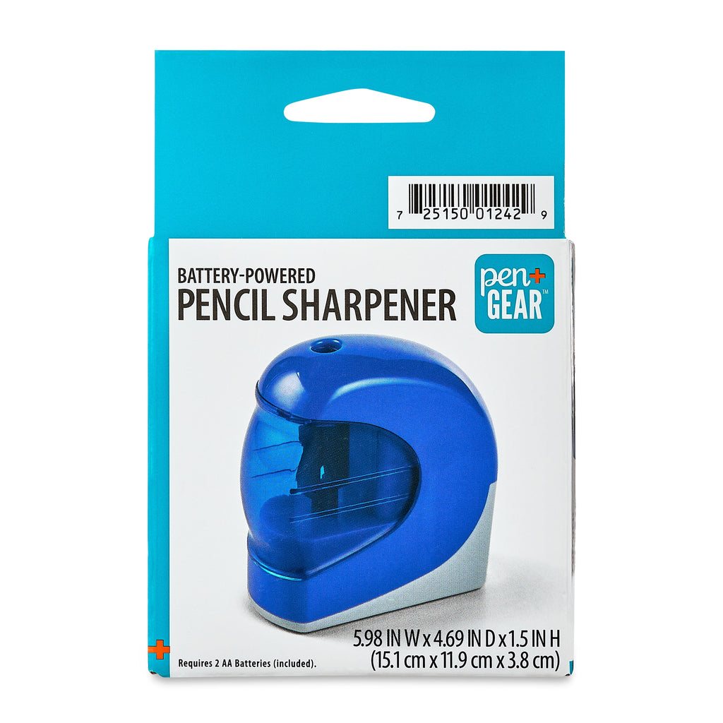 (3 pack) Pen+Gear Battery-Operated Pencil Sharpener, Blue