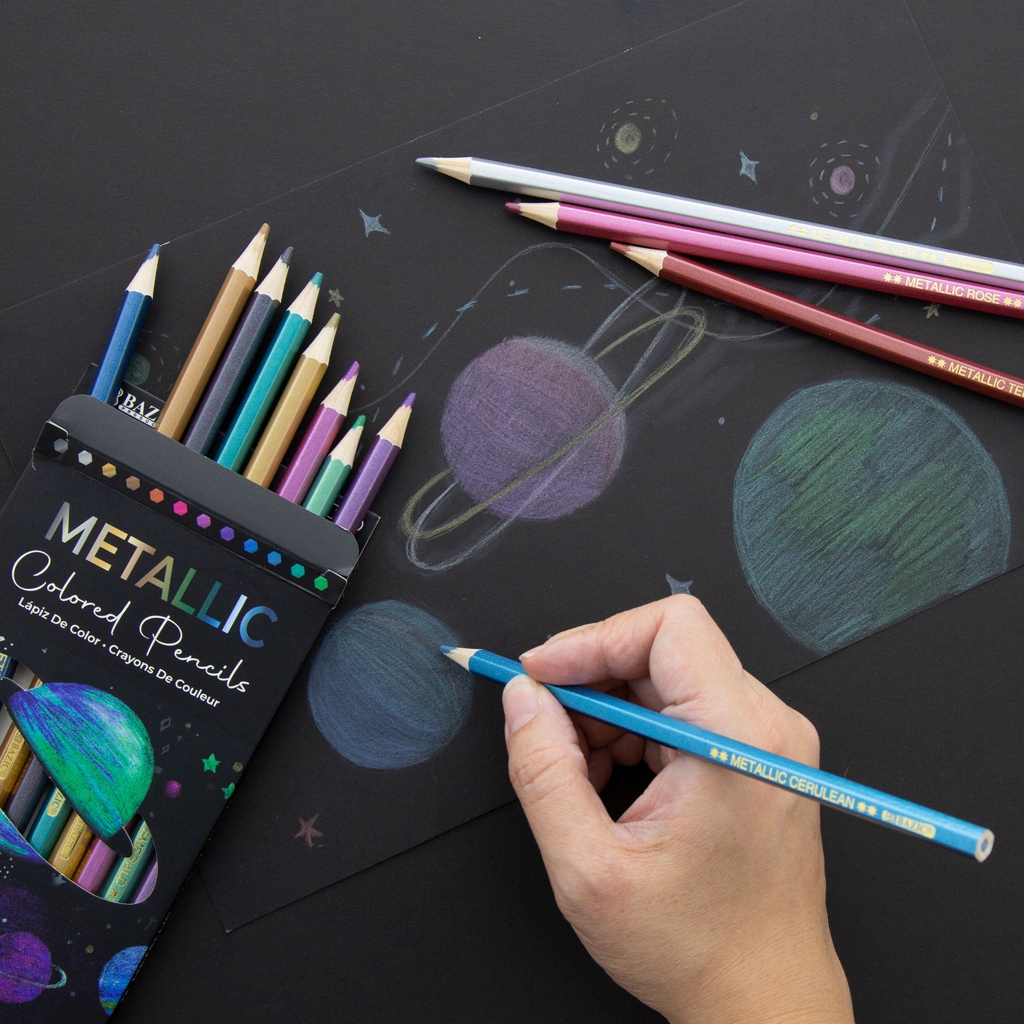 BAZIC Metallic Colored Pencils (12 Count)