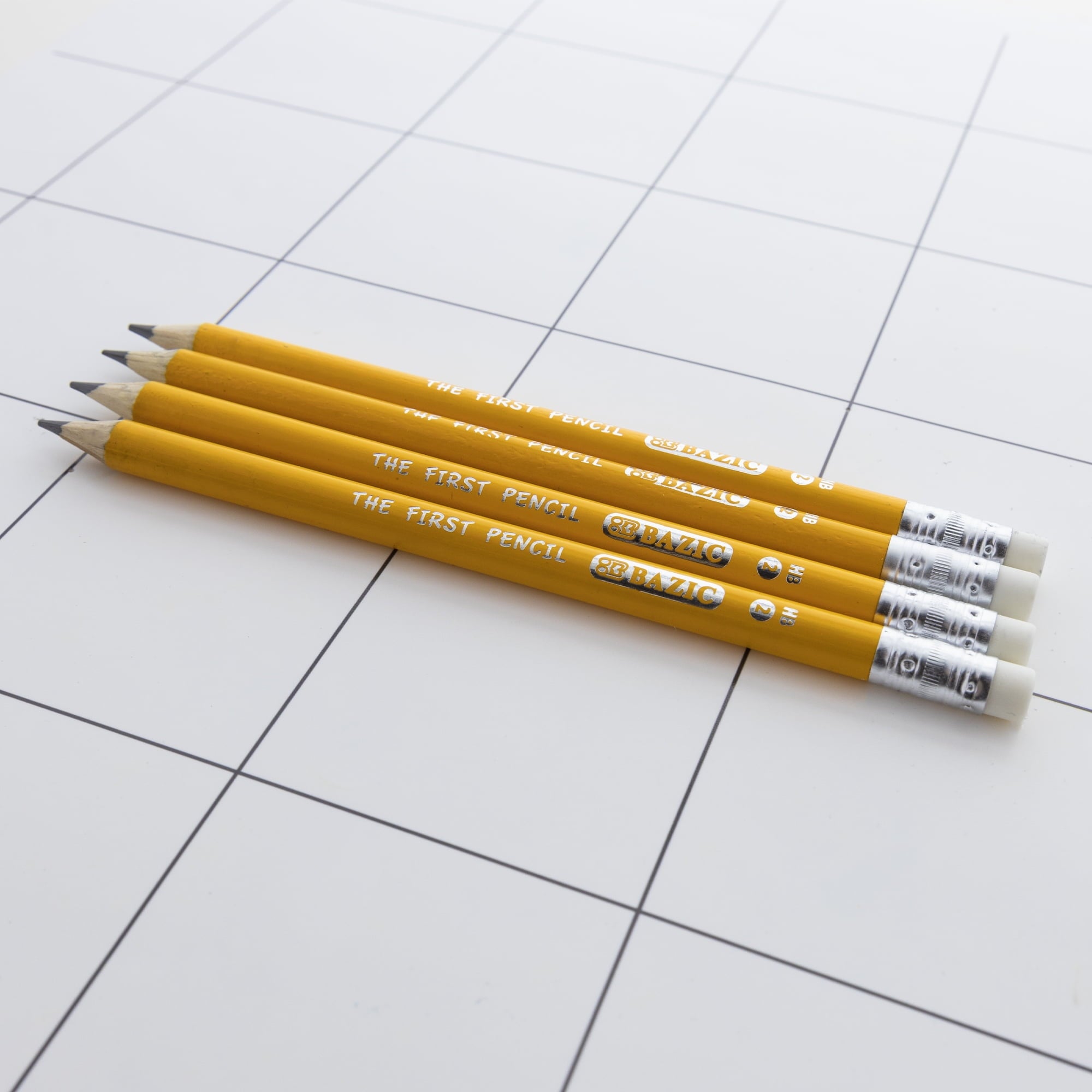 BAZIC Pre-Sharpened #2 HB Jumbo Pencils, Latex Free Eraser, (4/Pack), 1-Pack