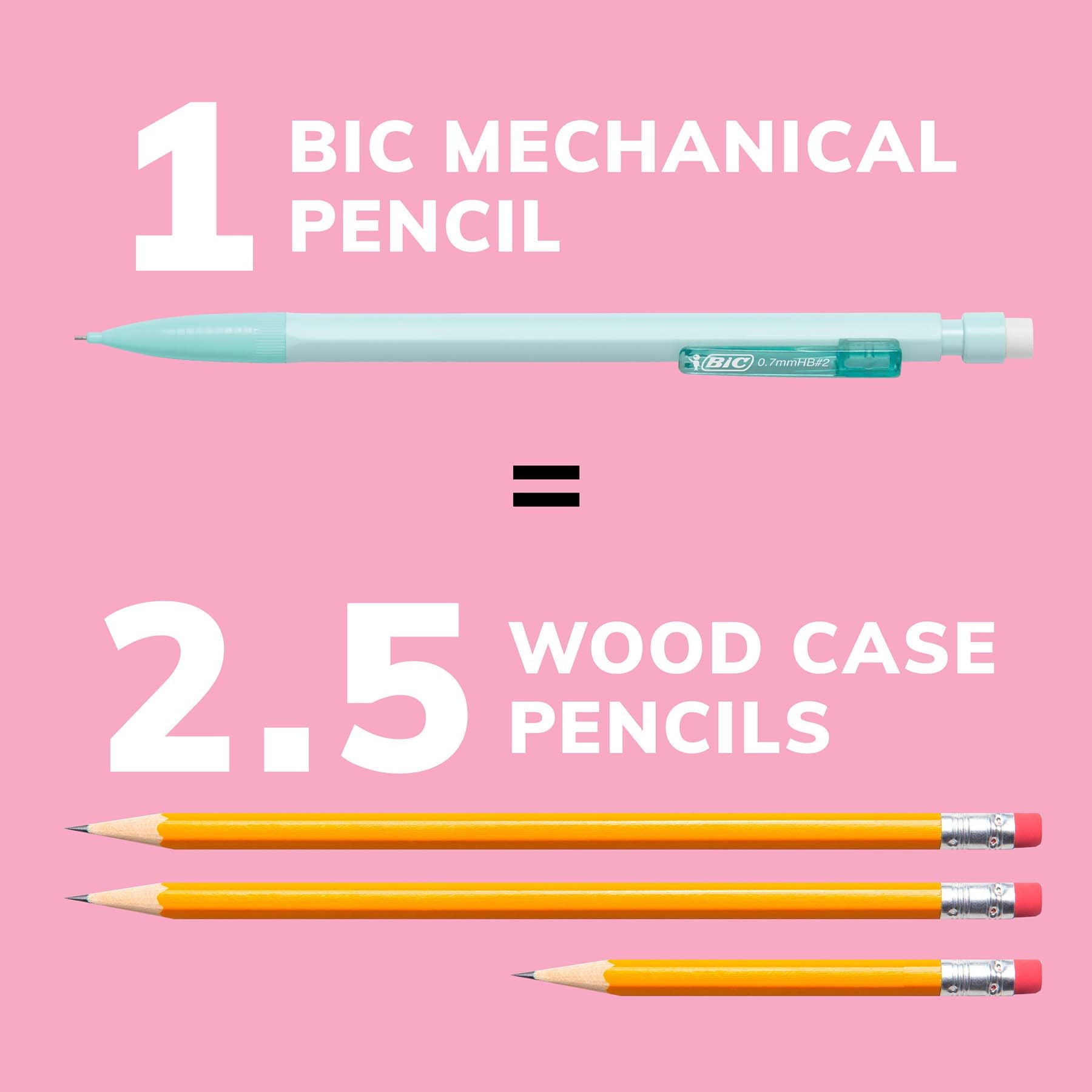 BIC Mechanical Pencil Xtra Life, Pastel Colors, 40 Count